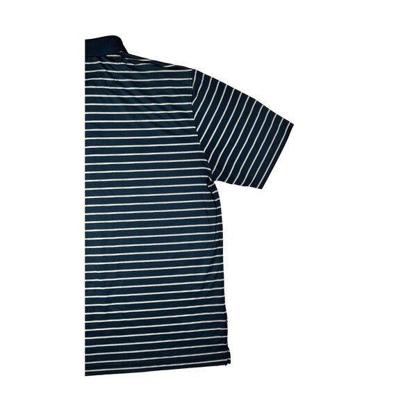 GREG NORMAN Shirt Men's Short Sleeve Striped Embroidered Polo Blue XL - Picture 9 of 10